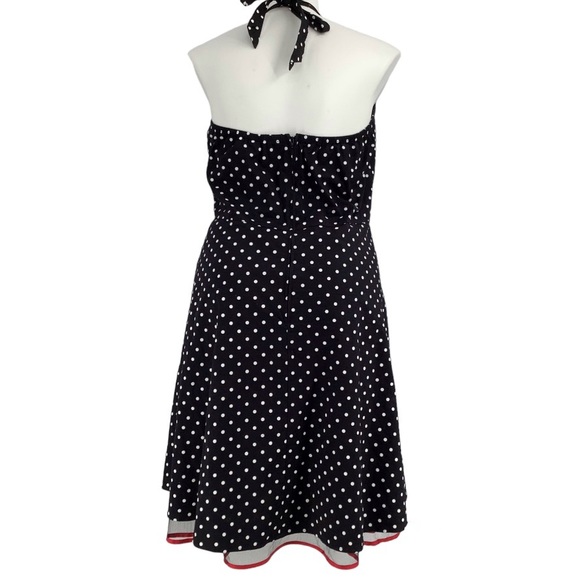 Pulse Polka Dots / Red Ribbon Bow Halter Dress Plus Size 3X - Picture 5 of 9